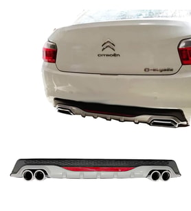 Citroen C Elysee Gri Difüzör Difizör Yuvarlak Egzoz Görünüm Reflektörlü