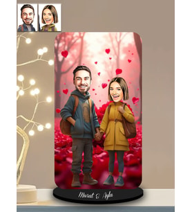 Kişiye Özel Sevgililer Günü Karikatür Ahşap Biblo Model 43-3