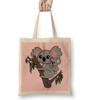 Kawaii Koalas Mother And Baby Mothers Day Bez Çanta Uzun Saplı
