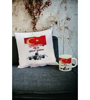 Çevik Kuvvet Polisi Kupa Bardak ve Yastık Set 002 (Beyaz)
