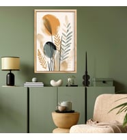 Tekli Ahşap Lamine Çerçeveli Mdf Tablo Soyut Pastel Tasarım (Ahşap)