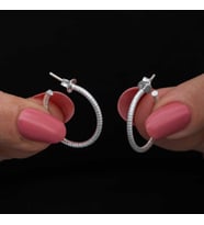 Gümüş Kalemli Halka Kadın Küpe