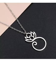 925 Ayar Gümüş  Lotus Çiçeği Kolye