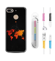 General Mobile GM8 Go GM9 GM20 Pro Plus Kılıf Kablo Koruma Spiral Silikon İz Bırakan Uçak 1778