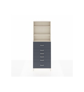 Arges Dolap 3 Raflı 6 Çekmeceli 88x30x243 Aytaşı-Antrasit