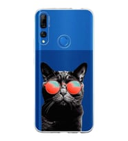 PrintiFy Huawei Y9 Prime 2019 ile Uyumlu 1mm Slim Fit Kedi 3 050d Baskılı Şeffaf  Kılıf