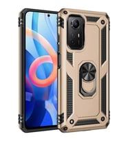 Durukar® Redmi Note 12S Kılıf Sofya Yüzüklü Silikon Kapak - Gold