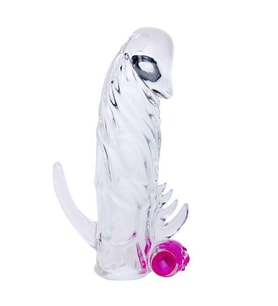River World 13 cm'lik Titreşimli ve Güçlü Silikon Pe nis Kılıfı Prezervatif Çatal Vibratör