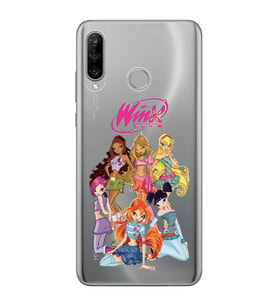 Huawei P30 Lite Uyumlu Winx Club Desenli Şeffaf Telefon Kılıfı