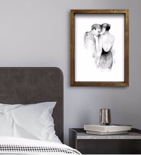 BK Gift Yatak Odası Konseptli Doğal Masif Ahşap Çerçeveli Tablo 45x65cm-24