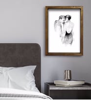 BK Gift Yatak Odası Konseptli Doğal Masif Ahşap Çerçeveli Tablo 45x65cm-24