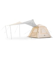 Naturehike Ango UPF 50+ Gölgelikli Otomatik Kurulum Kamp Çadırı 2 Kişilik-Ekstra Gölgelikli / Gümüş