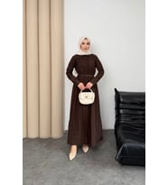 Quenn Model Coupra Model Kumaş Kemer Detaylı Elbise