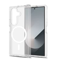 Samsung Galaxy Z Fold 7 Uyumlu Kılıf M-safe Şarj Özellikli Şeffaf Sert PC Zore Embos Kapak