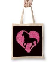 Heart Horse Fan Horses Riding Equestrian Sport Horseshoe Bez Çanta Uzun Saplı