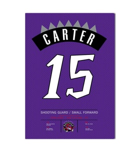 Vince Carter Forma Kanvas Tablo 40x55cm NBA Toronto Raptors Jersey