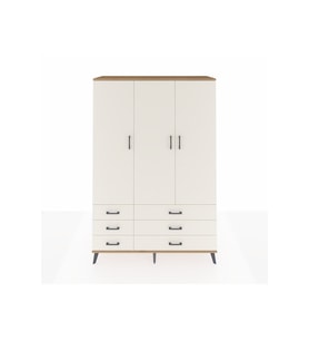 Hyperion Gardrop 5 Raflı 6 Çekmeceli Tek Askılı 132x44x195 Çam-Aytaşı