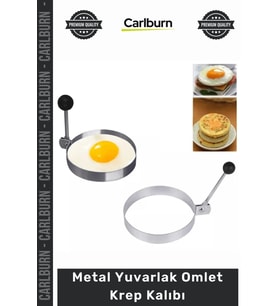 Özel Üretim Yanmaz Yapışmaz Kahvaltı Sunum Pratik Mutfak Gereci Metal Yuvarlak Omlet Krep Kalıbı