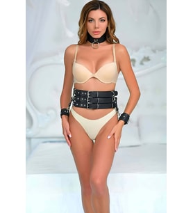 Mulvxbrf Brf02 Sık Deri Korse Kelepçe Ve Tasma Takım Harness - Brf1025 (Mulvix)