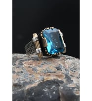 Aquamarine (AQUA MARİN) Baget Taşlı Yüzüğü 925 Ayar Gümüş 901884