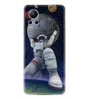 Infınix Note 12 Kılıf Silikon Desen Özel Seri Astronot ve Dünya 1759