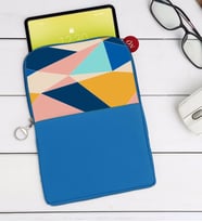 BK Gift Modern Art Tasarımlı Taşınabilir Koruyucu Tablet Kılıfı & Organizer Çanta - Mavi-2