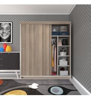 Kenzlife gardırop sürgülü kapaklı kapılı 160 papatya crd gardolap dolap (Karışık)