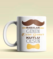 Kişiye Özel Babalar Günün Kutlu Olsun 15 Temalı Beyaz Kupa