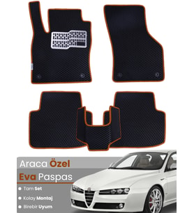 ALFA ROMEO 159 (2005-2011) Uyumlu EVA Paspas Tam Set–Araca Özel,Kolay Montaj,Su Geçirmez
