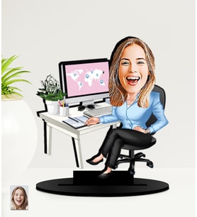 Kişiye Özel Karikatürlü Genel Müdür - Ceo MDF Biblo