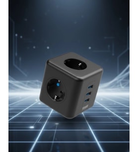 Elektronik Cihazlar İçin Akım Korumalı 3 Prizli USB’li Küp Priz