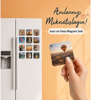 24 Adet Fotoğraflı Resimli Magnet Seti Buzdolabı Magnet Seti 6x6cm