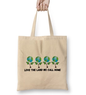Love The Land We Call Home Earth Day 2021 Bez Çanta Uzun Saplı