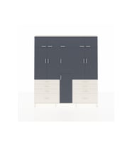 Arges Dolap 8 Raflı 8 Çekmeceli 3 Askılı 220x30x243 Aytaşı-Antrasit/Aytaşı