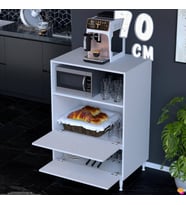 Eliusta Linea Üstü Açık Mutfak Dolabı 70 cm Mikrodalga Fırın Tezgahı Çift Kapaklı Kiler Düzenleyici Dolap