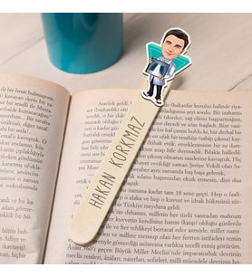 Kişiye Özel Röntgen Teknikeri Karikatürlü Çubuk Kitap Ayracı