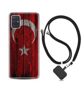 Samsung a71 A72 A73 A7 A9 2018 C7 C9 Kılıf Boyun Askılı Silikon Şanlı Türk Bayrağı 2 1317