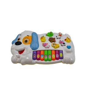 Oyuncak Piyano Sevimli Köpek Beyaz Işıklı Sesli 30 Cm