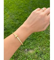 14K Altın Renkli Taşlı Kelepçe