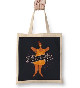 Girl Power Girls Rule Banner Bez Çanta Uzun Saplı