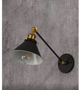 RİOLİGHT RETRO ÇİFT MAFSALLI HAREKETLİ BAŞLIK METAL DUVAR APLİĞİ (Siyah - Beyaz)