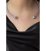 Caş Dekorasyon Gümüş Renk Metal Choker Kolye