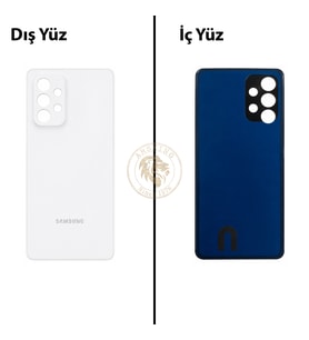 Samsung A53 Beyaz Arka Kapak Arka Cam Batarya Kapağı Lazer Kesim Kapak Pil Kapağı Back Cover