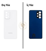 Samsung A53 Beyaz Arka Kapak Arka Cam Batarya Kapağı Lazer Kesim Kapak Pil Kapağı Back Cover