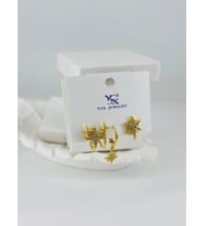 Zirkon Taşlı Üçlü Kombin Küpe - Kp00402