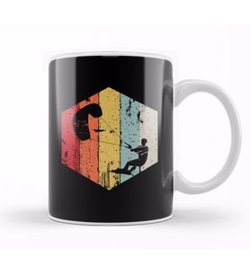 Kite Boarding Kiteboarder Retro Vintage Look Gift Kupa Bardak Porselen