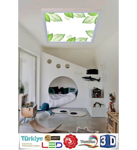 Baskılı Led Panel Aydınlatma Beyaz Çerçeve 60w Led Avize 60 Cm X 60 Cm