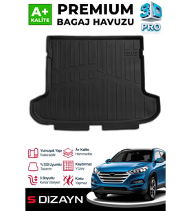 S-Dizayn Hyundai Tucson 3D Pro Bagaj Havuzu 2015-2021 A+ Kalite