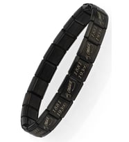 K. Atatürk İmzası 1881-193∞ İtalyan Charm Unisex Çelik Bileklik scb59 (Siyah)