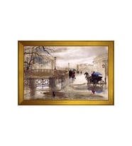 Manzara Temalı Kanvas Tablo 50 x 70 cm Gold Çerçeve